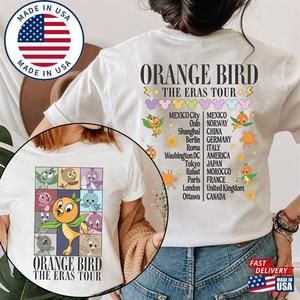 Orange Bird Epcot World Tour Shirt Era Flowers And Garden T-Shirt 2 Sided